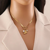 Salve 3 Interchangeable Charm Gold-Toned Necklace