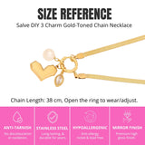 Salve 3 Interchangeable Charm Gold-Toned Necklace