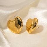Salve Heart-Shaped Oversized Stud Earrings