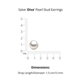 Salve Oversized 15MM Statement Pearl Stud Earrings
