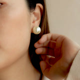 Salve Oversized 15MM Statement Pearl Stud Earrings