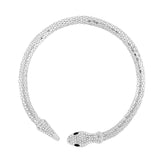 Salve Silver Snake Zircon Choker Necklace