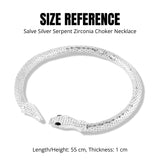 Salve Silver Snake Adjustable Zircon Studded Party Choker Necklace