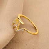 Salve ‘Heartbeat’ Gold-Toned Adjustable Ring for Women