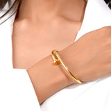 Salve Stainless Steel Chunky Nail Bracelet Cuff