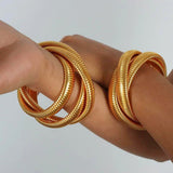 Salve ‘Fancy’ Triple Coil Stainless Steel Bracelet