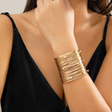 Salve Zirconia Studded Bangles Stack Bracelet Cuff