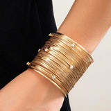 Salve Zirconia Studded Bangles Stack Bracelet Cuff