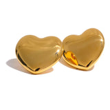 Salve Heart-Shaped Oversized Stud Earrings