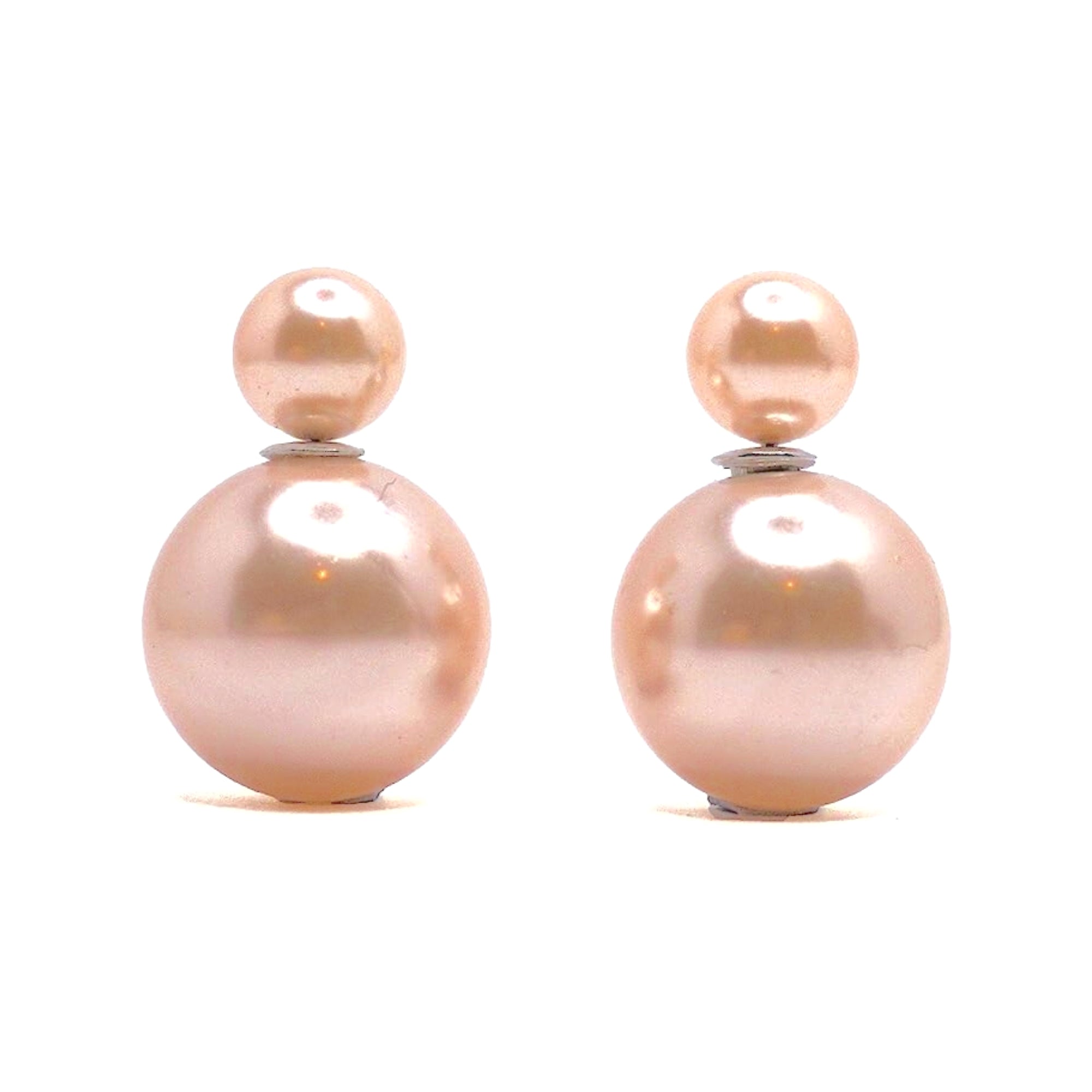 Salve ‘Minimalist’ Two Way Rose Gold Pearl Stud Earrings