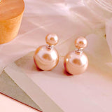 Salve ‘Minimalist’ Two Way Rose Gold Pearl Stud Earrings