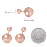 Salve ‘Minimalist’ Two Way Rose Gold Pearl Stud Earrings