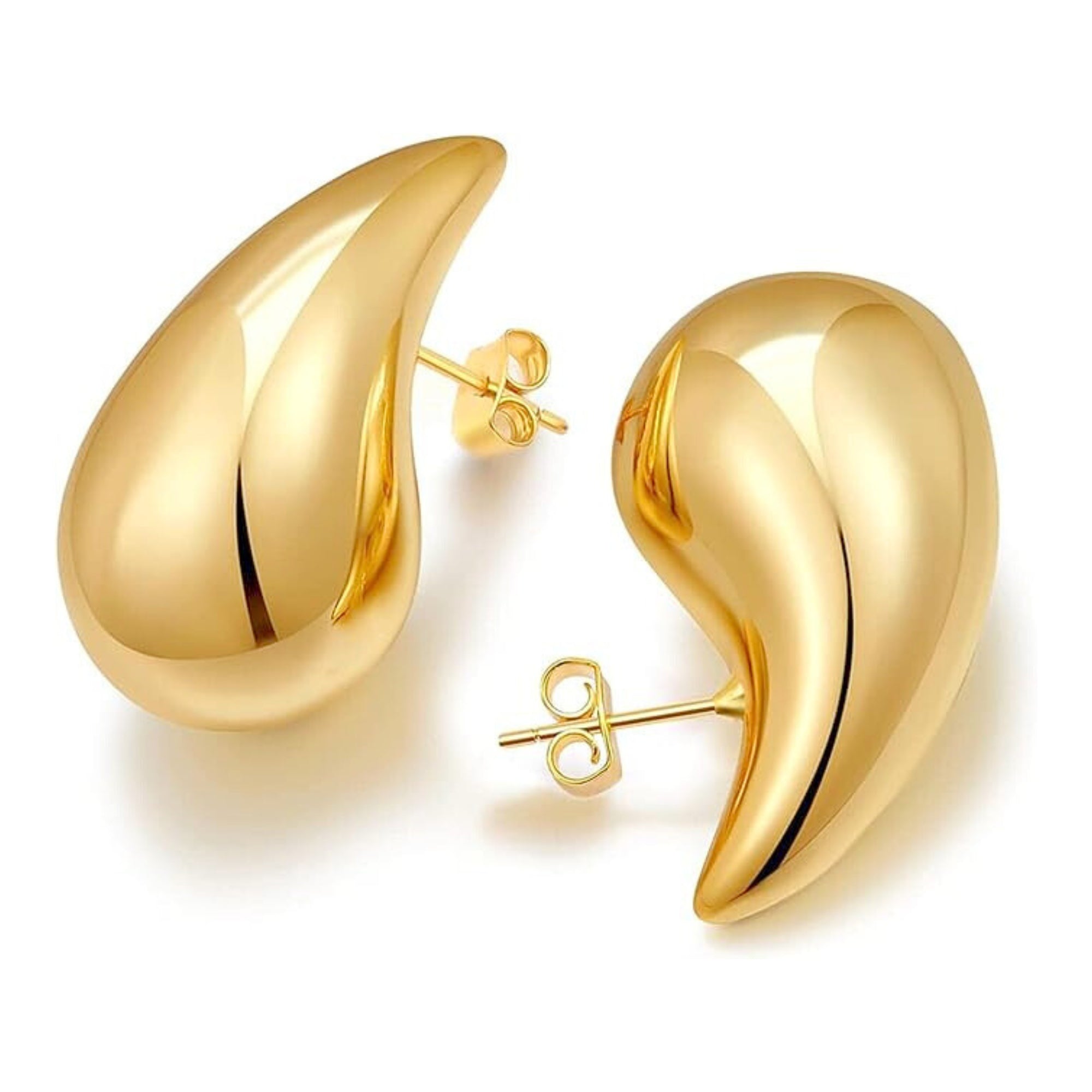 Salve Bottega-Inspired Teardrop Chunky Gold Earrings