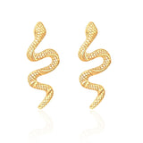 Salve Snake Serpent Gold Dainty Stud Earrings