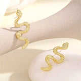 Salve Snake Serpent Gold Dainty Stud Earrings