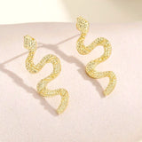 Salve Snake Serpent Gold Dainty Stud Earrings