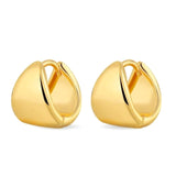 Salve Dome Small Chunky Thick Huggie Hoop Gold Earrings