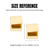 Salve Chunky Fold Over Twisted Gold Stud Quirky Earrings