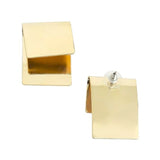 Salve Chunky Fold Over Twisted Gold Stud Quirky Earrings