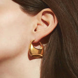 Salve Purse-Shaped Chunky Gold Earrings