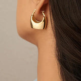 Salve Purse-Shaped Chunky Gold Earrings