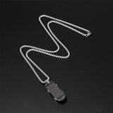 Skateboard Pendant Silver Chain for Men