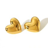 Salve Heart-Shaped Oversized Stud Earrings