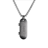 Skateboard Pendant Silver Chain for Men