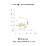 Salve ‘Baby’ Letter Oversized Gold Hoop Earrings
