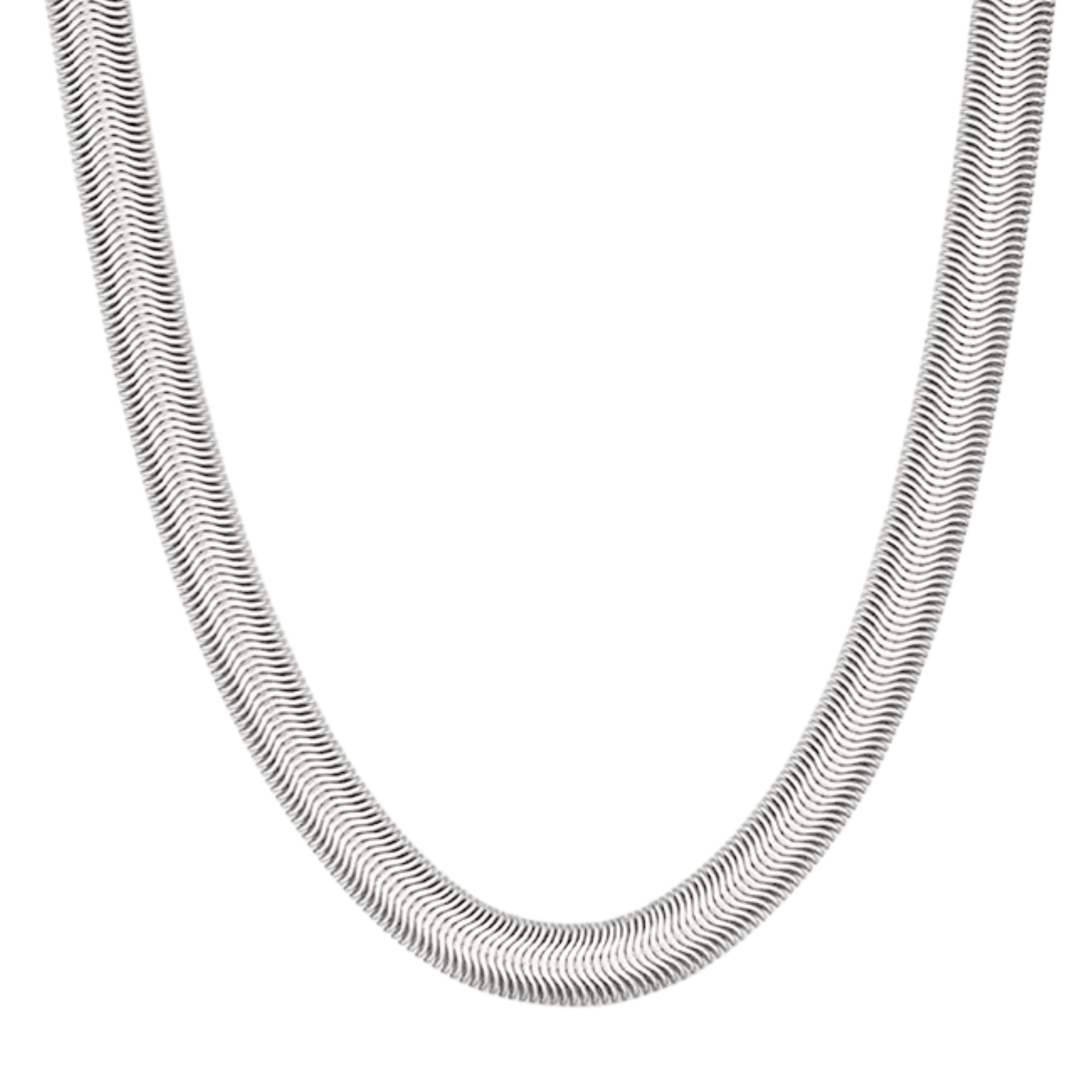 Salve Men Herringbone Silver-Toned Chain - Main Image
