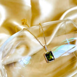 Salve ‘Olive’ Green Anti-Tarnish Pendant Necklace