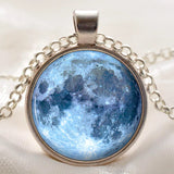 Salve ‘Moonstruck’ Glow in The Dark Full Moon Pendant with Silver Chain