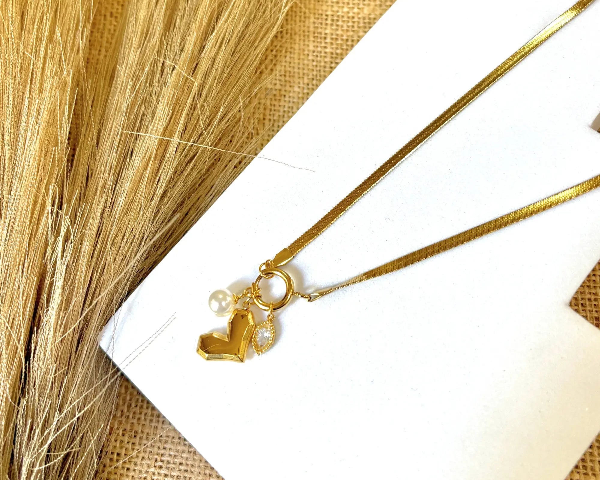 Salve 3 Interchangeable Charm Gold-Toned Necklace - Salve