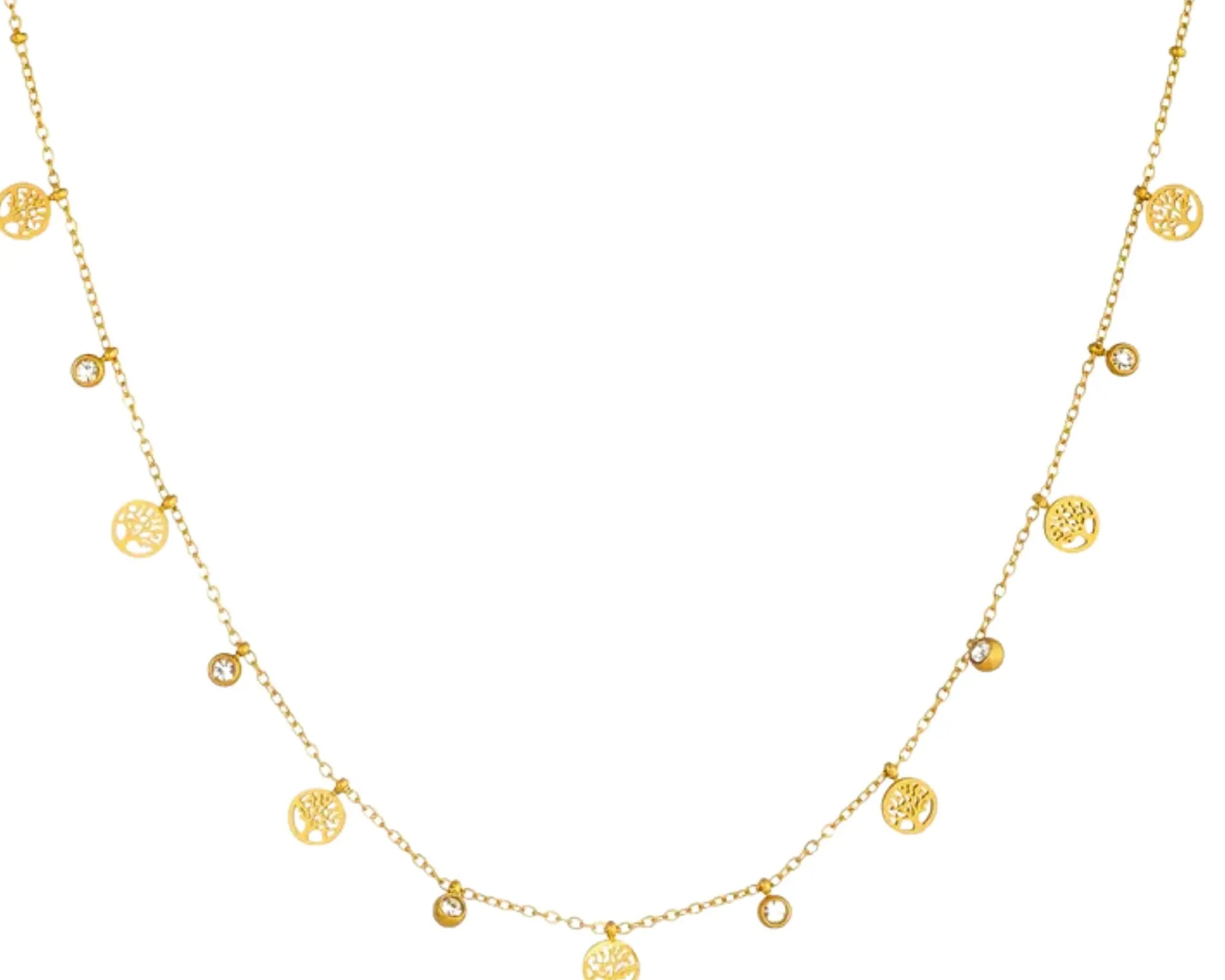 Salve Tree of Life Gold Charm Necklace - Salve