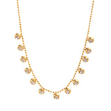 Salve Zirconia Stone Charm Gold Necklace