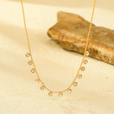 Salve Zirconia Stone Charm Gold Necklace