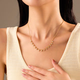 Salve Zirconia Stone Charm Gold Necklace