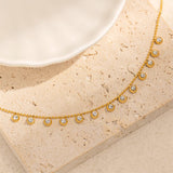 Salve Zirconia Stone Charm Gold Necklace