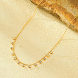Salve Zirconia Stone Charm Gold Necklace