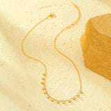 Salve Zirconia Stone Charm Gold Necklace