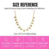 Salve Zirconia Stone Charm Gold Necklace