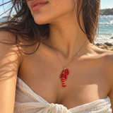 Statement Deep Red Lobster Pendant