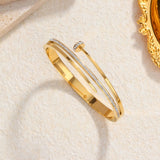 Salve Zirconia Studded Gold Nail Bracelet