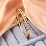 Salve Zirconia Studded Gold Nail Bracelet