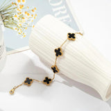 Salve Black Clover Chain Bracelet for Men & Women