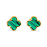 Salve Green Clover Stud Earrings