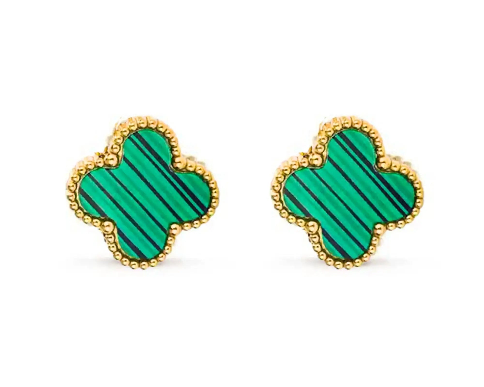 Salve Green Clover Stud Earrings - Salve