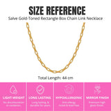 Salve Rectangle Box Chain Link Necklace