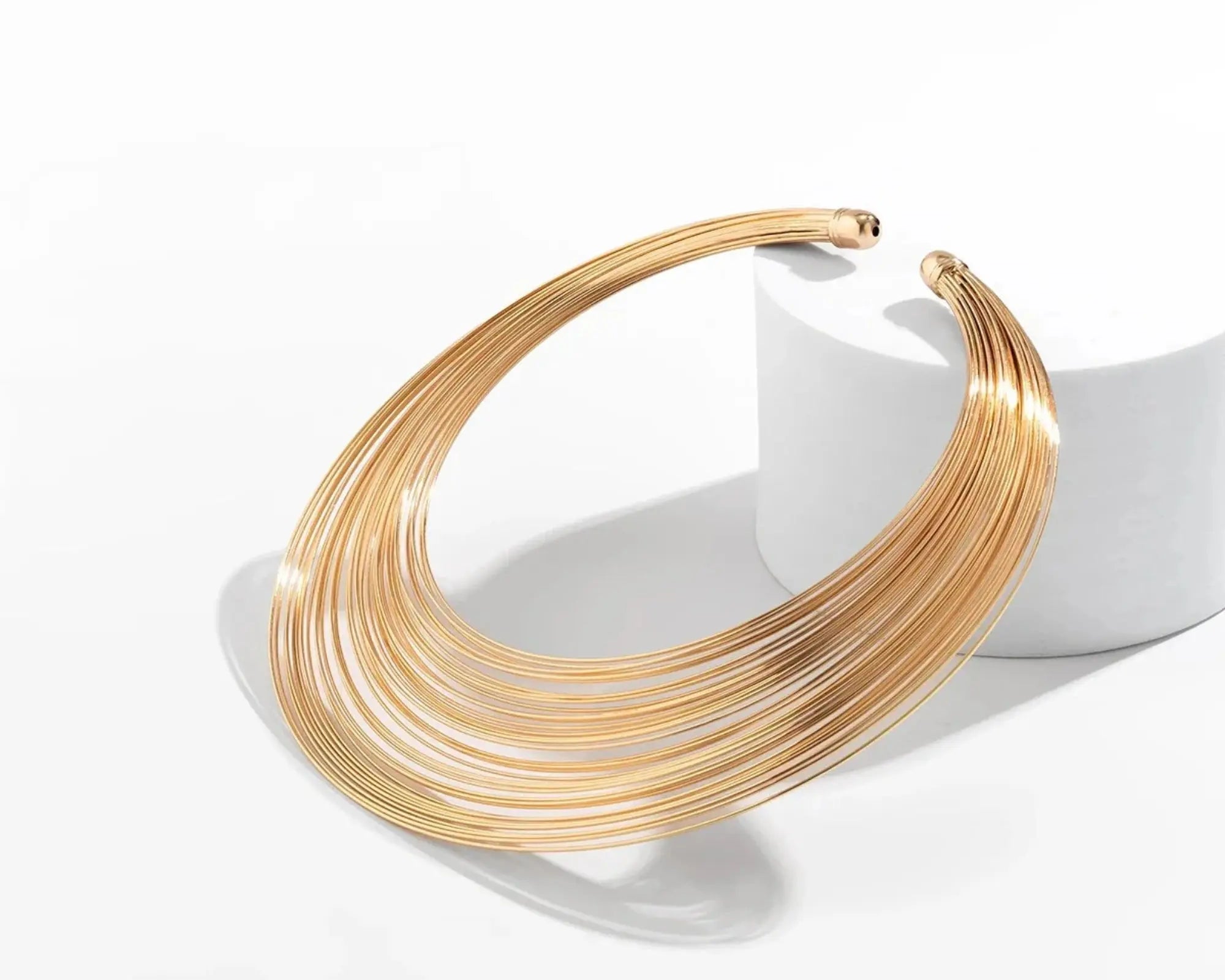 Salve Cleopatra Torque Gold Choker Necklace - Salve