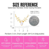 Salve Deer Reindeer Antler Pendant Necklace